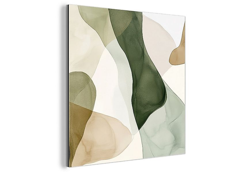MuchoWow Metallbild Japandi - Abstrakt - Grün, Inkl. Aufhängung, Alu-Dibond günstig online kaufen