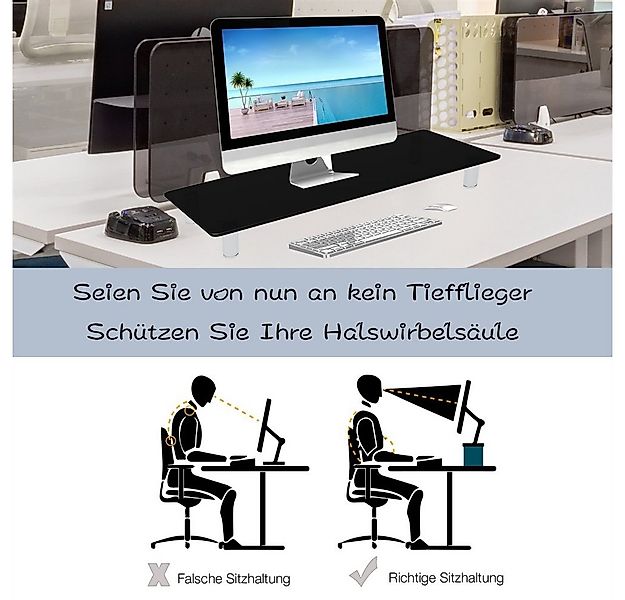 Melko TV-Rack Bildschirmerhöhung Schreibtischaufsatz Glasaufsatz Monitorauf günstig online kaufen