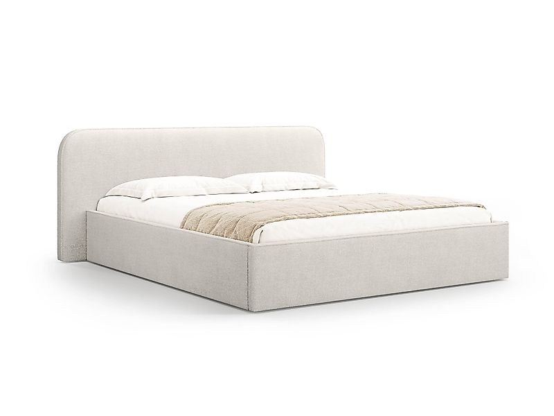 Micadoni | Bettgestell mit Stauraum Elizabeth 200x200 Bouclé günstig online kaufen