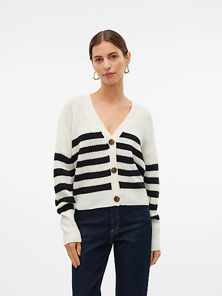 Vero Moda Strickjacke "VMLEA LS V-NECK CUFF CARDIGAN NOOS" Rippstrick günstig online kaufen