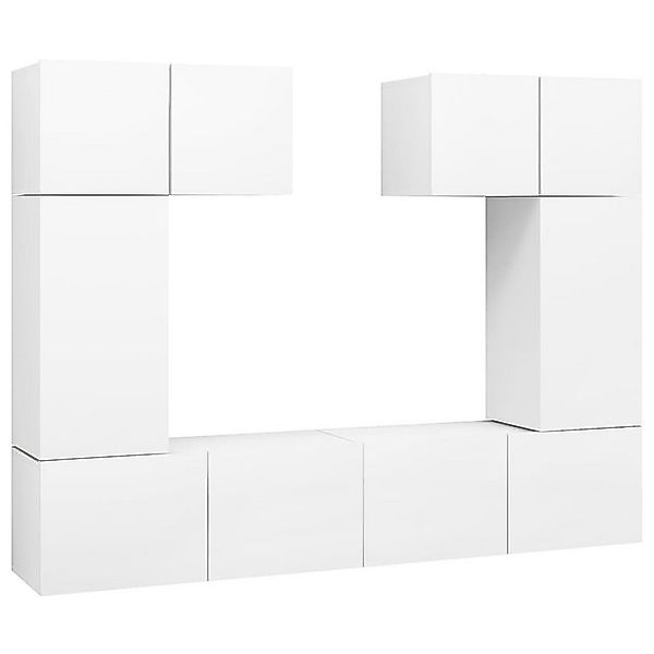 vidaXL TV-Schrank 6-tlg TV-Schrank-Set Weiß Spanplatte günstig online kaufen