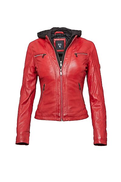H.I.S Lederjacke (1-St) mit abnehmbarer Kapuze günstig online kaufen