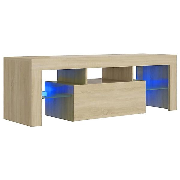 Tv-schrank Mit Led-leuchten Sonoma-eiche 120x35x40 Cm günstig online kaufen