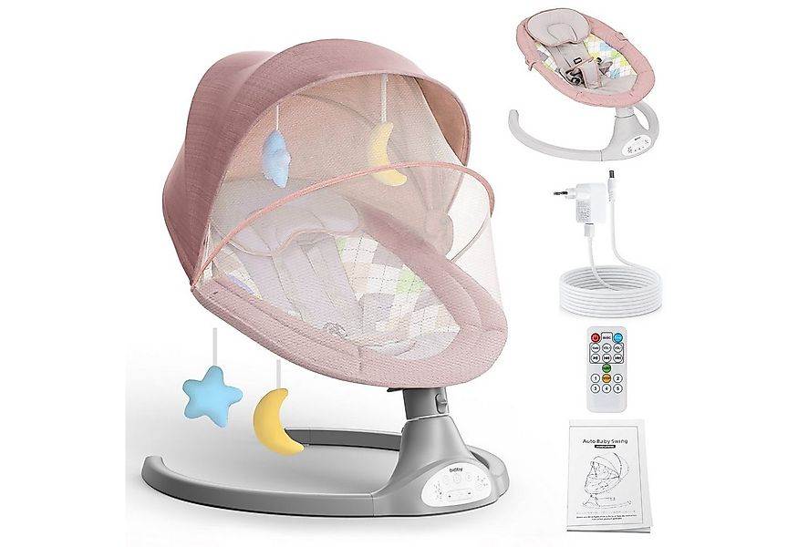Insma Babywippe, elektrisch Babyschaukel bluetooth Musik 5 Gang 0-12 Monat günstig online kaufen