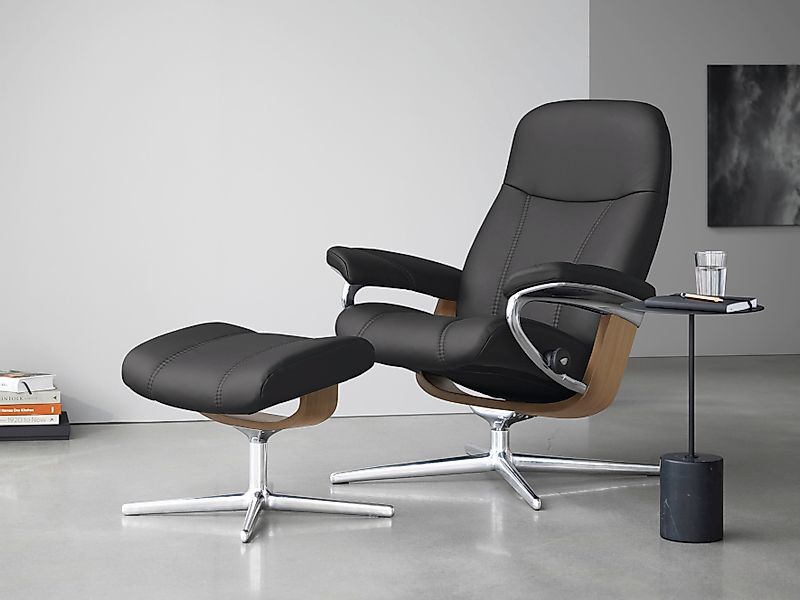 Stressless "Consul" Set, Relaxsessel mit Hocker, mit Hocker, mit Cross Base günstig online kaufen
