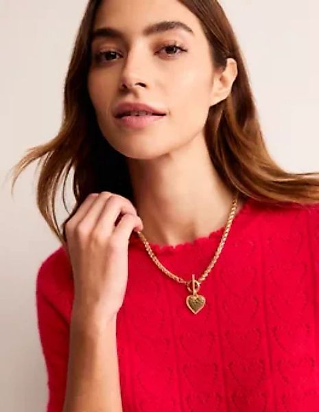 Halskette mit Herz-Charm Damen Boden, Gold günstig online kaufen