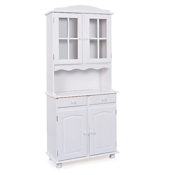ebuy24 Valux Vitrinenschrank 2 Türen 2 Glastüren 2 Schubladen Weiss günstig online kaufen