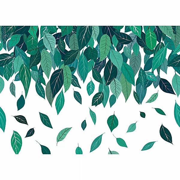 Komar Vliestapete Blätterchaos 350 cm x 250 cm Grün günstig online kaufen