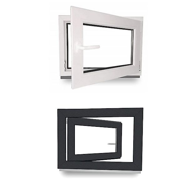 JeCo Fenster Kellerfenster Kunststoff innen weiß / außen Farbe 2-fach Vergl günstig online kaufen