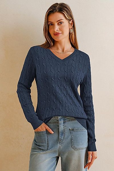 Arach&Cloz Strickpullover Damen Pullover aus Wollmischung Longpullover Stri günstig online kaufen