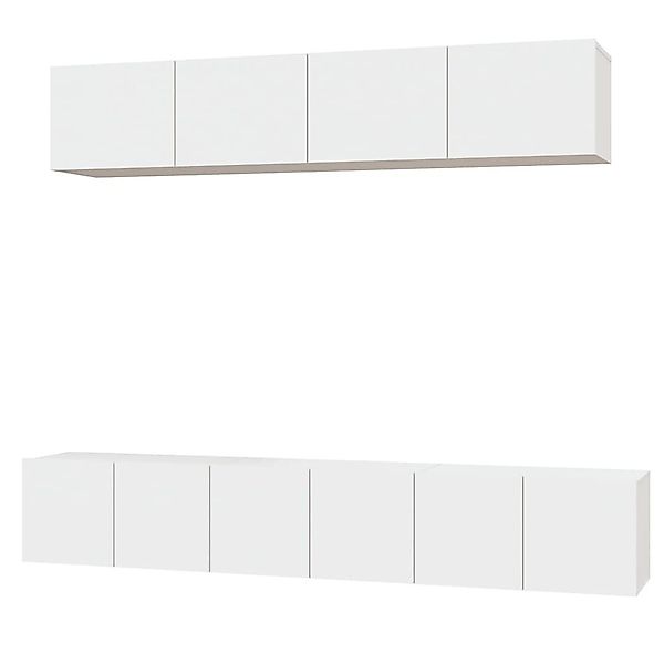 vidaXL TV-Schrank 5-tlg. TV-Schrank-Set Weiß Holzwerkstoff günstig online kaufen