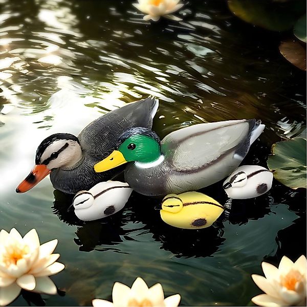Gravidus Teichfigur Schwimmenten-Set aus Kunststoff 5-teilig günstig online kaufen