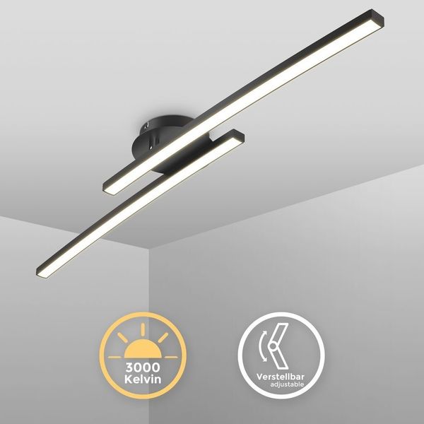 B.K.Licht Deckenleuchte moderne LED Deckenlampe 2-flammig günstig online kaufen