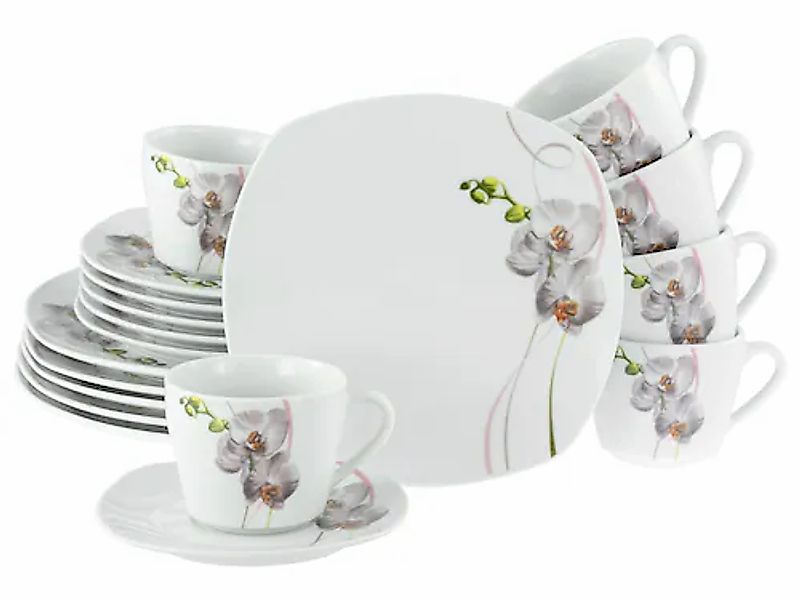 CreaTable Kaffeeservice »Square Orchidee, Kaffee-Service 18-tlg«, (Set, 18 günstig online kaufen