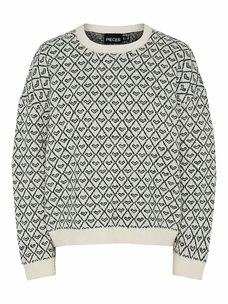 pieces Rundhalspullover "PCNAVI LS O-NECK KNIT MM" günstig online kaufen