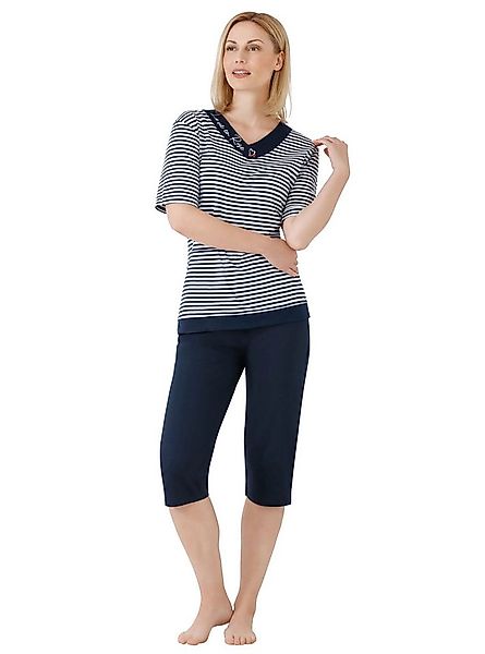 Hajo Pyjama Damen-Schlafanzug Single-Jersey Streifen günstig online kaufen