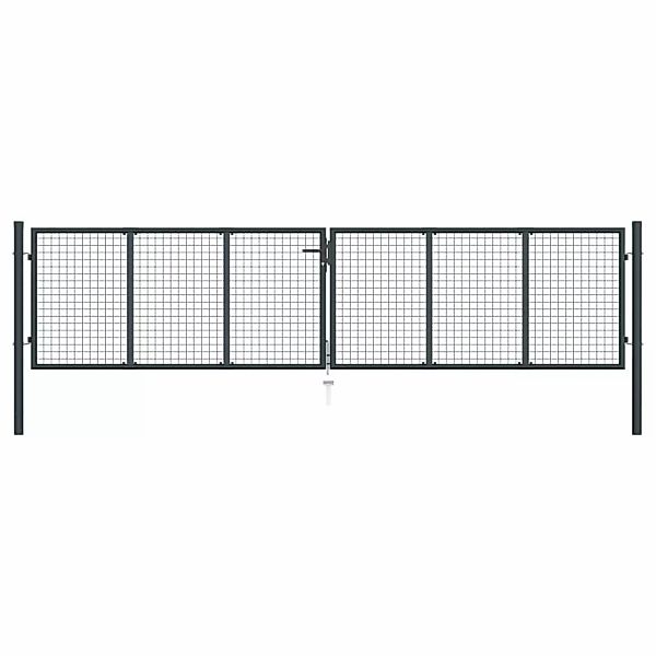 Mesh-gartentor Verzinkter Stahl 400 X 125 Cm Grau günstig online kaufen