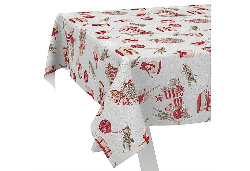 ANRO Tischdecke Wachstuch abwaschbar Weihnachtsschmuck Tischwäsche (Einzels günstig online kaufen
