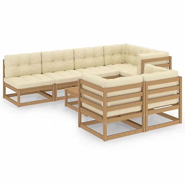 8-tlg. Garten-lounge-set Mit Kissen Kiefer Massivholz günstig online kaufen