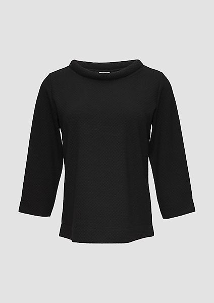 s.Oliver BLACK LABEL 3/4-Arm-Shirt Strukturiertes Sweatshirt günstig online kaufen