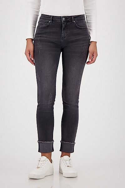 Monari Slim-fit-Jeans Hose Jeans Nietenschmuck Slim-fit-Passform, mit Stras günstig online kaufen