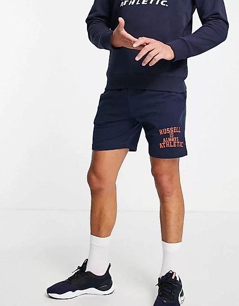Russell Athletic – Jersey-Shorts in Marineblau mit Logo günstig online kaufen