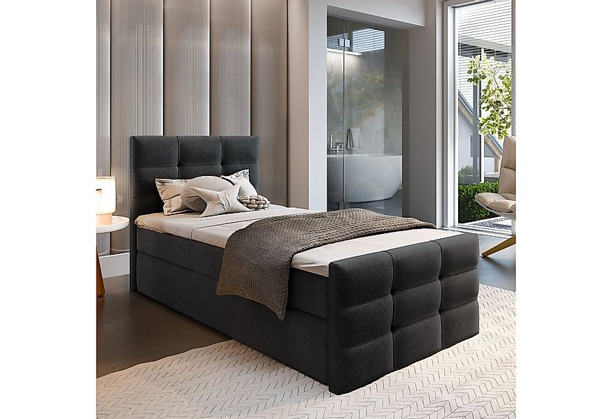 Masseno Boxbett AMON 100x200 cm mit Bonell Matratze und Topper günstig online kaufen