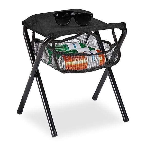 relaxdays Campinghocker Schwarzer Klapphocker bis 120 günstig online kaufen