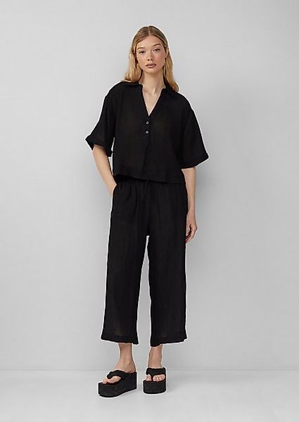 QS 7/8-Hose Strukturierte Culotte aus Viskosemix Gummizug günstig online kaufen