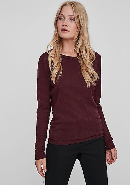 Vero Moda Rundhalspullover "VMCARE STRUCTURE LS O-NECK BLOUSE" aus Bio-Baum günstig online kaufen