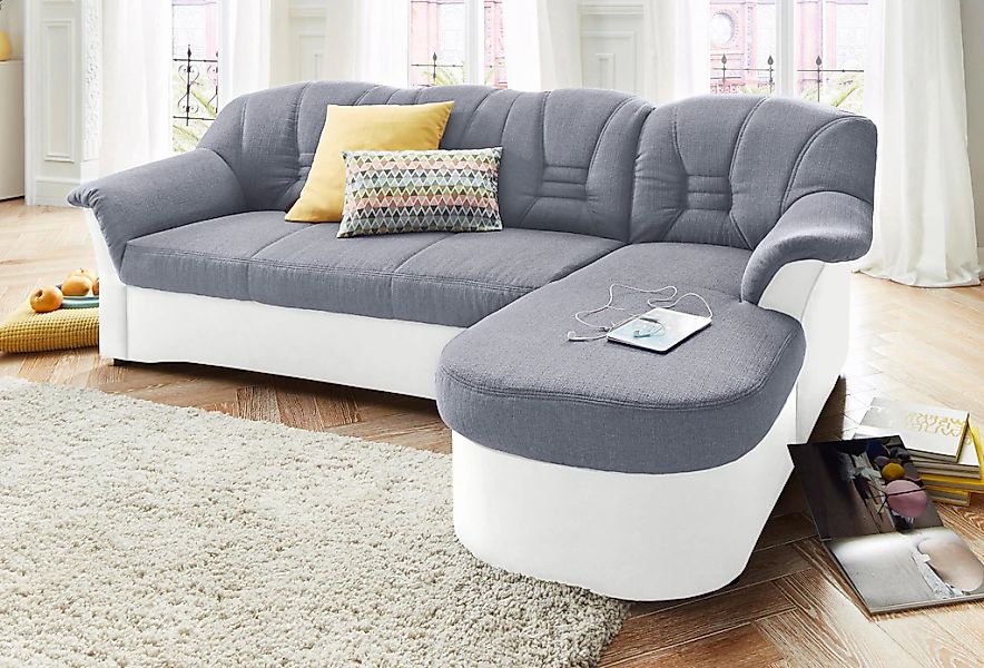 DOMO collection Ecksofa "Elva, zeitlose Formensprache, elegante Rückenstepp günstig online kaufen