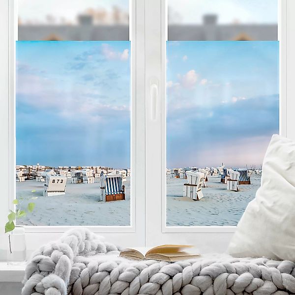 Fensterfolie Strandkörbe an der Nordsee günstig online kaufen