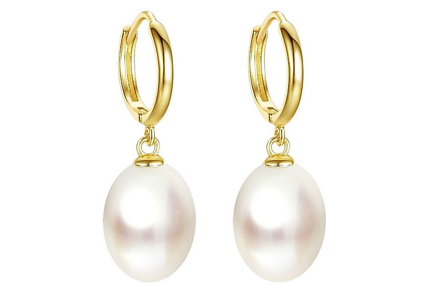 LÖB Perlenohrringe 925 Silber Gold Ohrringe Hängend Zuchtperlen Tropfen Anh günstig online kaufen