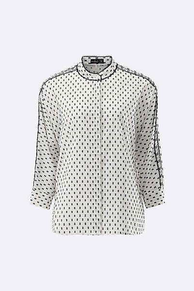 Stehkragen-Bluse aus Bauwoll-Plumetis günstig online kaufen