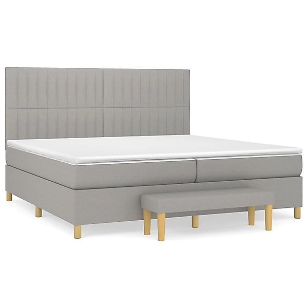 vidaXL Boxspringbett mit Matratze Hellgrau 200x200 cm Stoff1359123 günstig online kaufen