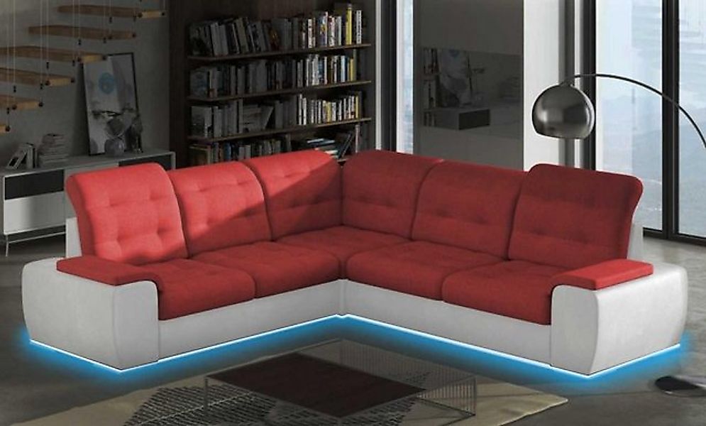 Xlmoebel Ecksofa Sofa mit Stoff- und Lederoberfläche, Ecksofa mit Schlafmög günstig online kaufen