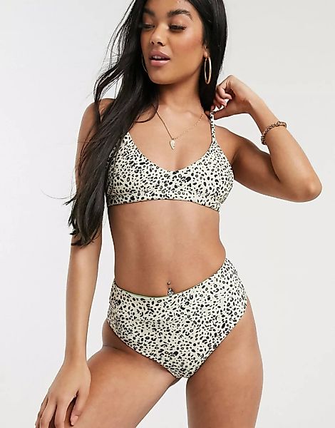 Kulani Kinis – Kurzes Bikinioberteil mit Leopardenmuster-Mehrfarbig günstig online kaufen