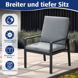 MeXo Gartenlounge-Set Alu Gartenmöbel-Sets Gartenstuhl, (6-tlg., günstig online kaufen