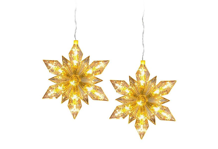 Spetebo LED-Dekofigur Schneeflocke zum Hängen 23 cm (2er Set, 1 St., Weihna günstig online kaufen