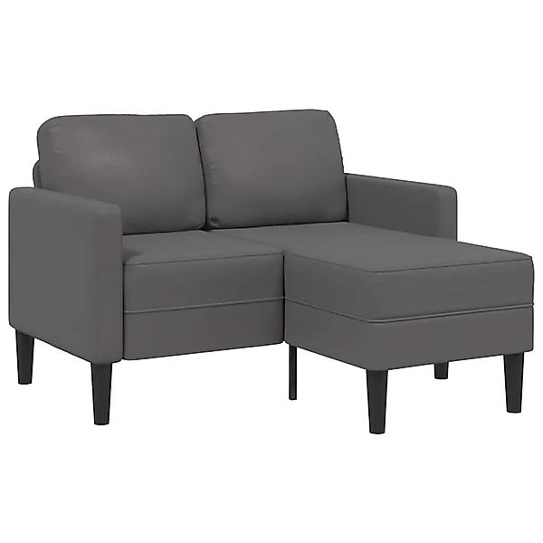 vidaXL 2-Sitzer-Sofa mit Chaiselongue L-Form Grau 125 cm Kunstleder 4107085 günstig online kaufen