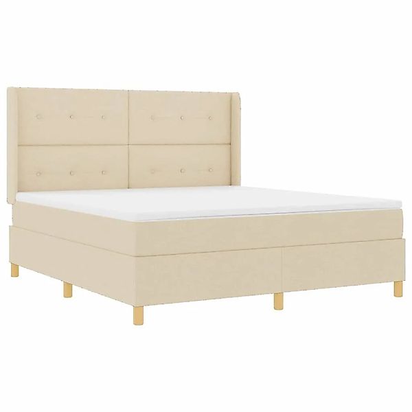 vidaXL Boxspringbett mit Matratze Creme 140 x 200 cm Stoff 3343712 günstig online kaufen