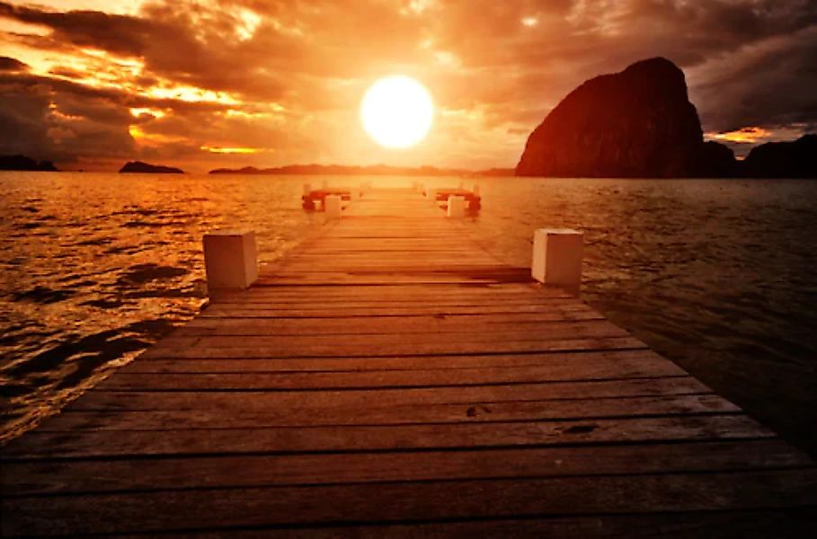 Papermoon Fototapete »Jetty Sunset« günstig online kaufen