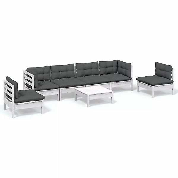 vidaXL 7-tlg Garten-Lounge-Set mit Kissen Kiefer Massivholz Modell 106 günstig online kaufen