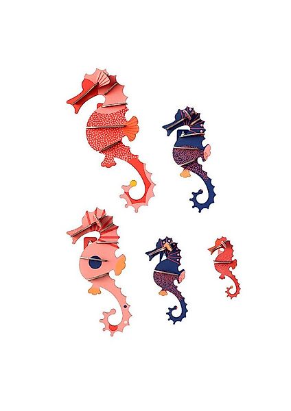 studio ROOF Wanddekoobjekt 5er Set 3D Seepferdchen (5 St), Zum Zusammenstec günstig online kaufen