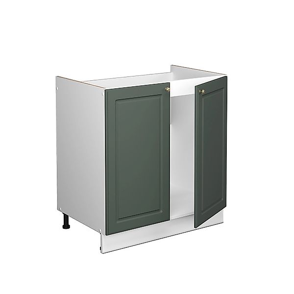 Vicco Spülenunterschrank Fame-Line Grün-Gold Landhaus/Weiß 80 cm AP Anthraz günstig online kaufen