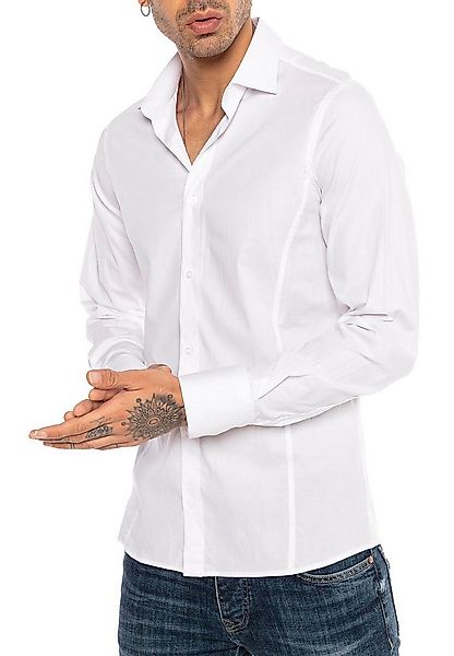 RedBridge Langarmhemd in Slim Fit – Kentkragen, Unifarben, Eleganter & Zeit günstig online kaufen