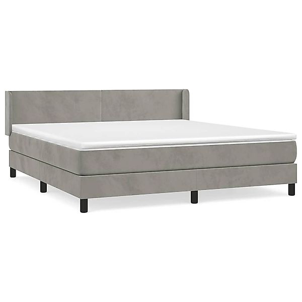 vidaXL Boxspringbett mit Matratze Hellgrau 160x200 cm Samt1397654 günstig online kaufen