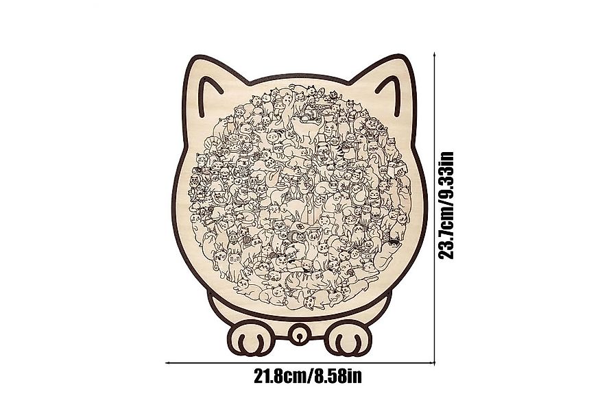 CLTYQ Puzzle 135 Teile Puzzle,Buntes Holzpuzzle in Katzenform,Süßes Katzenp günstig online kaufen