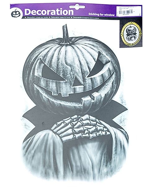 CHAKS Dekoobjekt Halloween Fensterbild 'Kürbis Vogelscheuche' günstig online kaufen