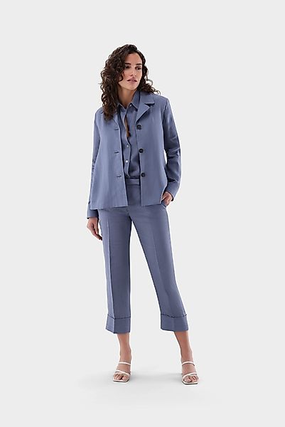 Damen Leinen-Hemdjacke mit Revers günstig online kaufen